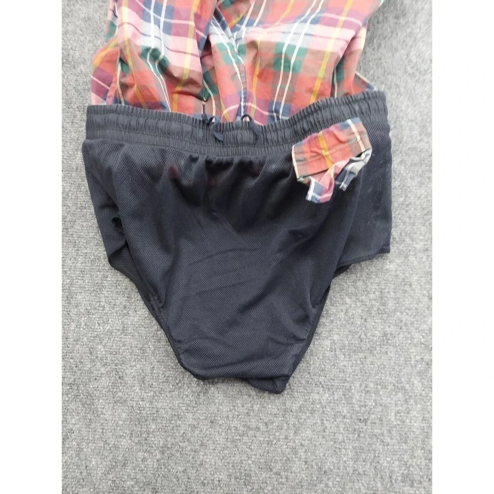 Polo Ralph Lauren Sport Swim trunks Mens Large Red Tartan Plaid Beach Pony